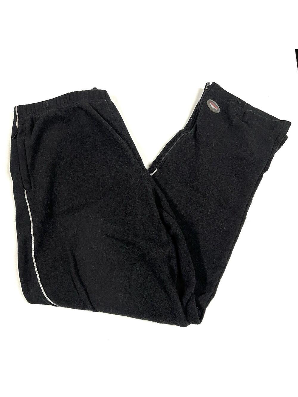 Eddie Bauer Sweatpants Men’s Sz L Black Ankle Zippers Fleece Style